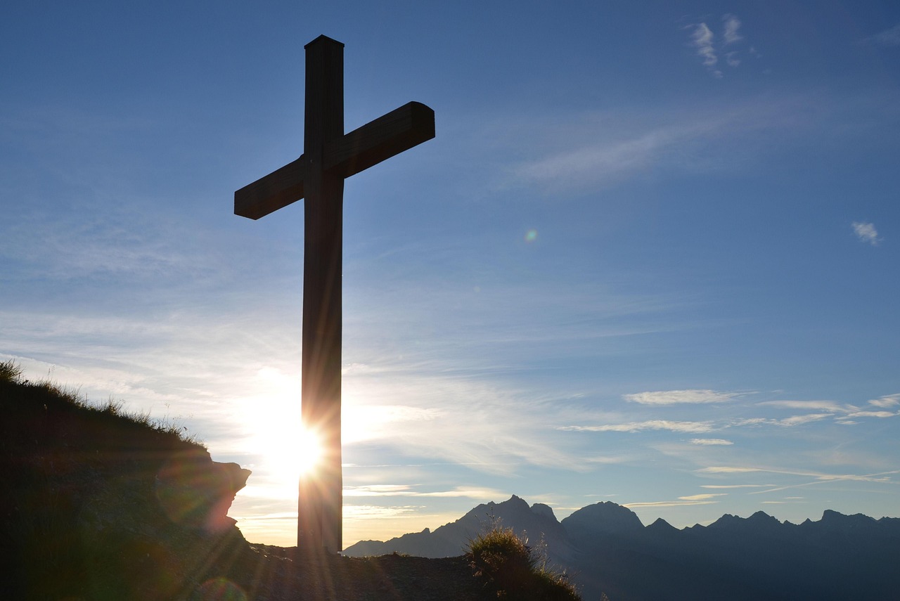 cross with sun